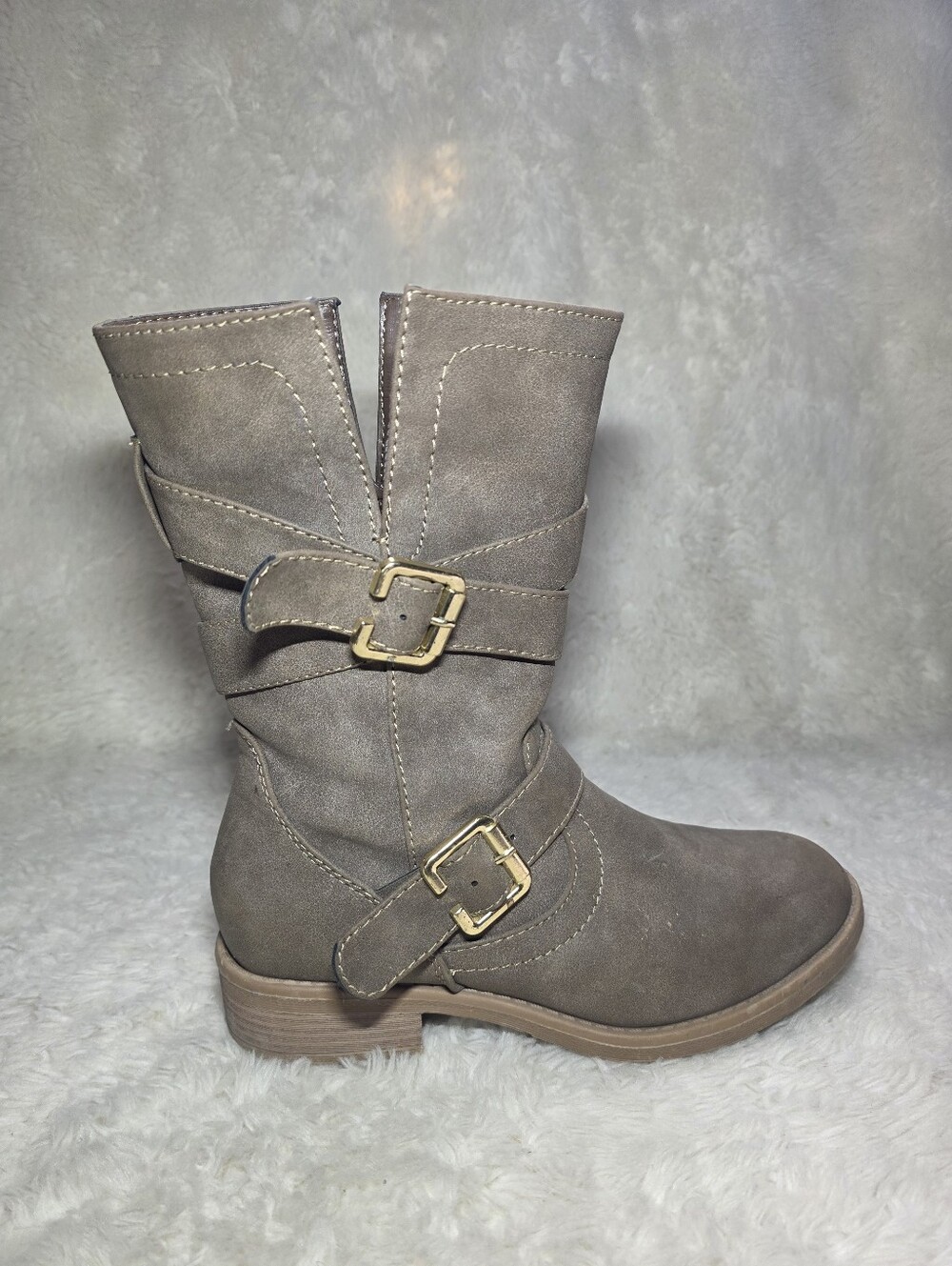 Harley-Davidson 25HarleyW18 Taupe Moto Boots | Women's Size 8 | Excellent Condit